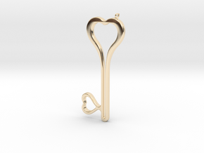 Heart Key Necklace-24 in 14k Gold Plated Brass