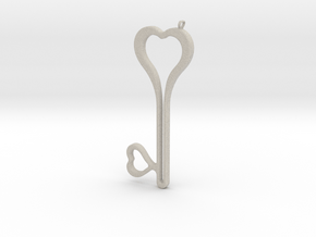 Heart Key Necklace-24 in Natural Sandstone