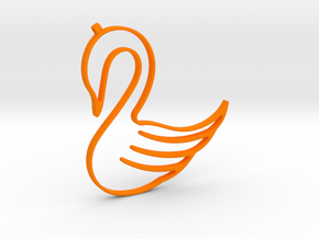 Swan Necklace-27 in Orange Processed Versatile Plastic