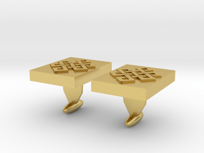 Endless knot cuff link in Polished Brass