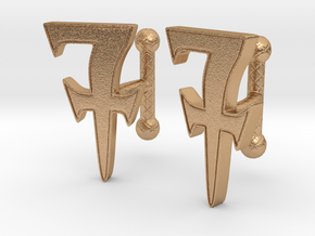 Monogrammed cufflink set in Natural Bronze
