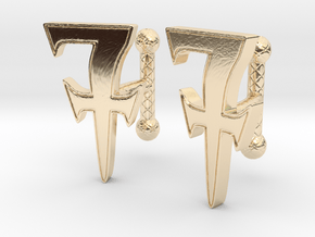 Monogrammed cufflink set in 14k Gold Plated Brass