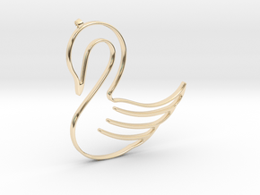 Swan Necklace-27 in 14k Gold Plated Brass