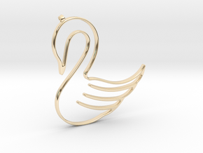 Swan Necklace-27 in 14K Yellow Gold