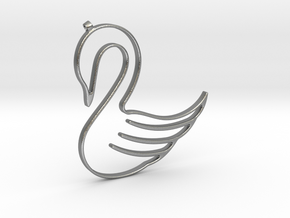 Swan Necklace-27 in Natural Silver