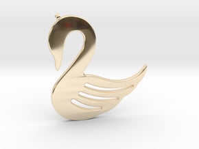 Swan Necklace-26 in 14k Gold Plated Brass