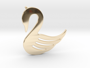 Swan Necklace-26 in 14K Yellow Gold
