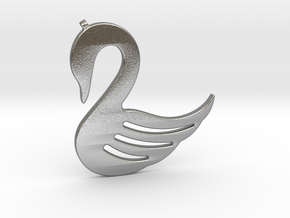Swan Necklace-26 in Natural Silver