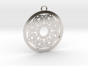 Ornamental pendant no.2 in Rhodium Plated Brass
