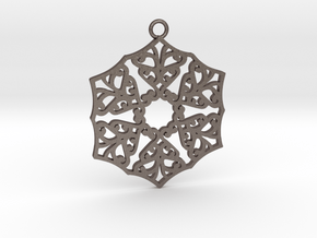 Ornamental pendant no.3 in Polished Bronzed-Silver Steel