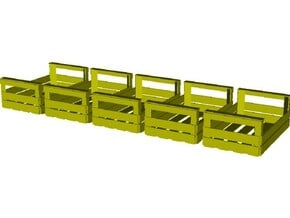 1/32 scale wooden crates x 5 in Smooth Fine Detail Plastic