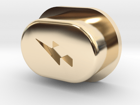 Y_mod_S Extended Button Only in 14k Gold Plated Brass
