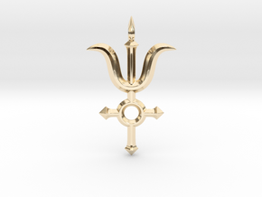 Angel Cross Pendant III in 14k Gold Plated Brass