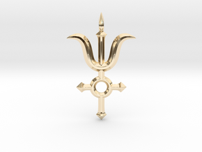 Angel Cross Pendant III in 14K Yellow Gold