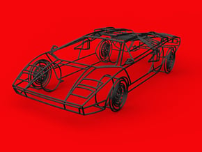 Lamborghini Countach 1:18 in Black Natural Versatile Plastic