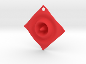 Cosine Ripple Earring or pendant in Red Processed Versatile Plastic