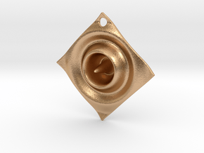 Cosine Ripple Earring or pendant in Natural Bronze