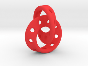 Möbius Band pendant interlocked in Red Processed Versatile Plastic