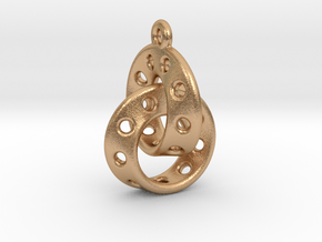 Möbius Band Earring Interlocked in Natural Bronze (Interlocking Parts)