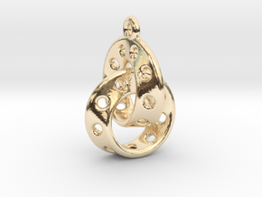 Möbius Band Earring Interlocked in 14k Gold Plated Brass