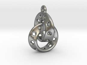 Möbius Band Earring Interlocked in Natural Silver (Interlocking Parts)