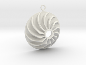 Impeller Earring in White Natural Versatile Plastic