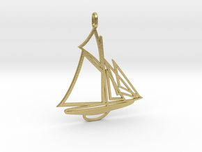 Sailboat pendant in Natural Brass