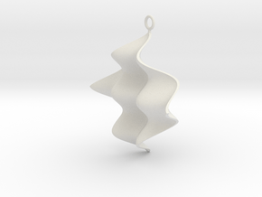 Sine Wave product Earring with sine edges. in White Natural Versatile Plastic