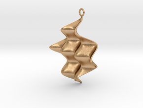Sine Wave product Earring with sine edges. in Natural Bronze