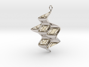 Sine Wave product Earring with sine edges. in Platinum