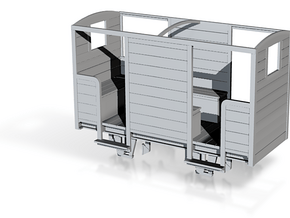 RNAD Brake Van - Open Variant - 7mm scale in Tan Fine Detail Plastic