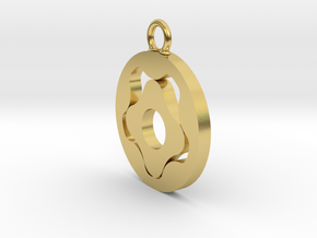 Gerotor Earring 5:4 ratio in Polished Brass