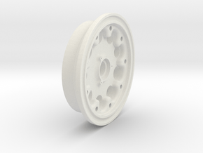 Aircraft Wheel, 1.625 in. Diameter in White Natural Versatile Plastic: 1:8