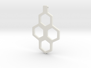 Honeycomb Necklace-35 in White Natural Versatile Plastic