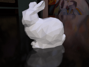 Polygonal Stanford Bunny 8cm Hollow in White Natural Versatile Plastic