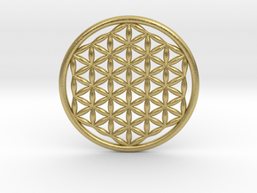 Flower Of Life (no bale) 1.4"  in Natural Brass