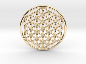 Flower Of Life (no bale) 1.4"  in 14k Gold Plated Brass
