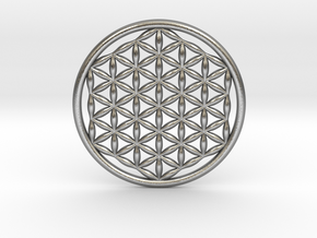 Flower Of Life (no bale) 1.4"  in Natural Silver