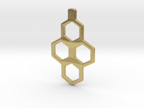 Honeycomb Necklace-35 in Natural Brass