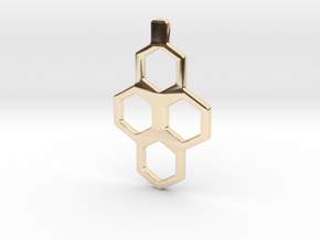 Honeycomb Necklace-35 in 14k Gold Plated Brass