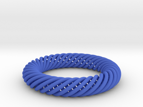 Torus Knot Bracelet 70mm inner diameter in Blue Processed Versatile Plastic