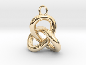 Trefoil Knot Earring in 14k Gold Plated Brass