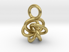 5-Knot Earring 10mm wide in Natural Brass
