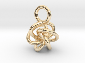 5-Knot Earring 10mm wide in 14K Yellow Gold