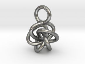 5-Knot Earring 10mm wide in Natural Silver
