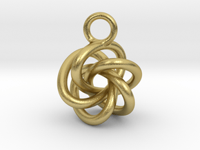 5-Knot Earring 15mm wide in Natural Brass