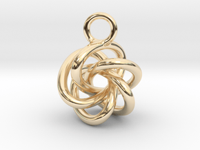 5-Knot Earring 15mm wide in 14K Yellow Gold