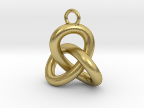 Trefoil Knot Earring in Natural Brass