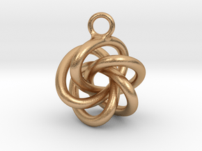 5-Knot Earring 20mm wide in Natural Bronze