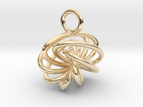 7-Knot Earring 10mm wide in 14k Gold Plated Brass